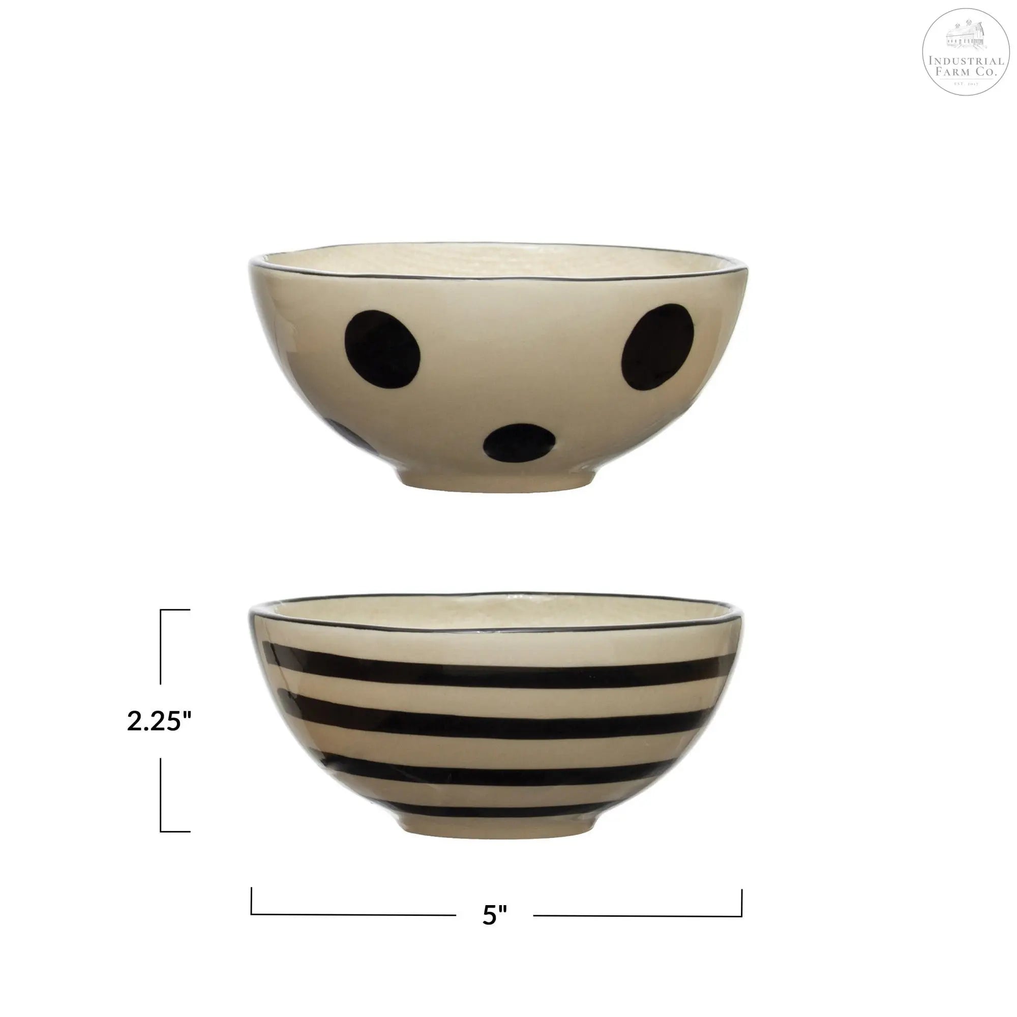 The Walker Hand Painted Bowl  Stripes   | Industrial Farm Co