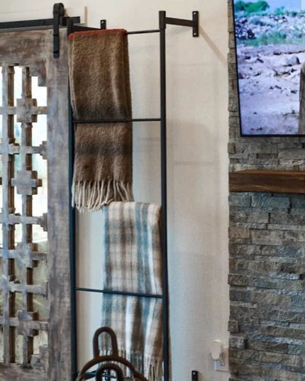 The Wall Mounted Ossit Ladder  2 Feet - 16" Wide Finish Black Powder Coat | Industrial Farm Co