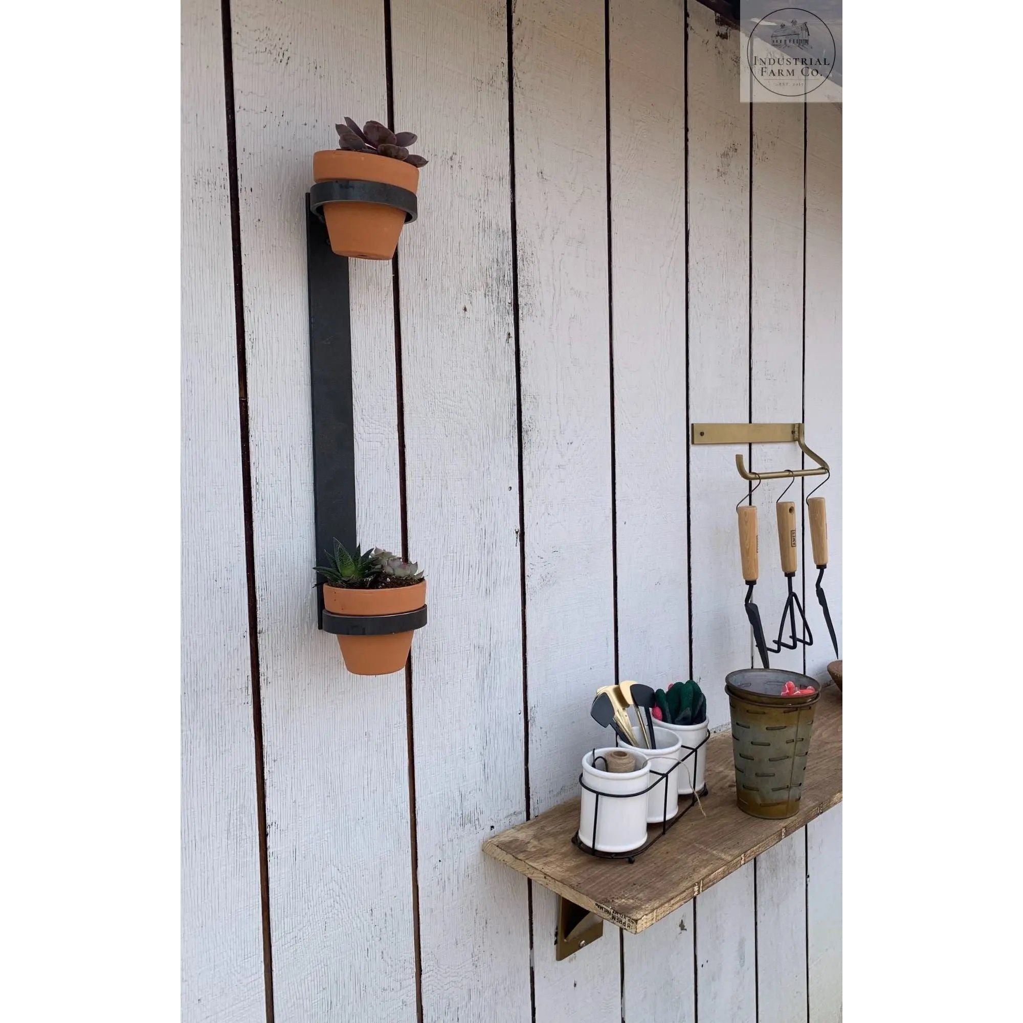 The Watertown Wall Mount Vertical Planter Plant Holder 24" Style 6" Pots | Industrial Farm Co