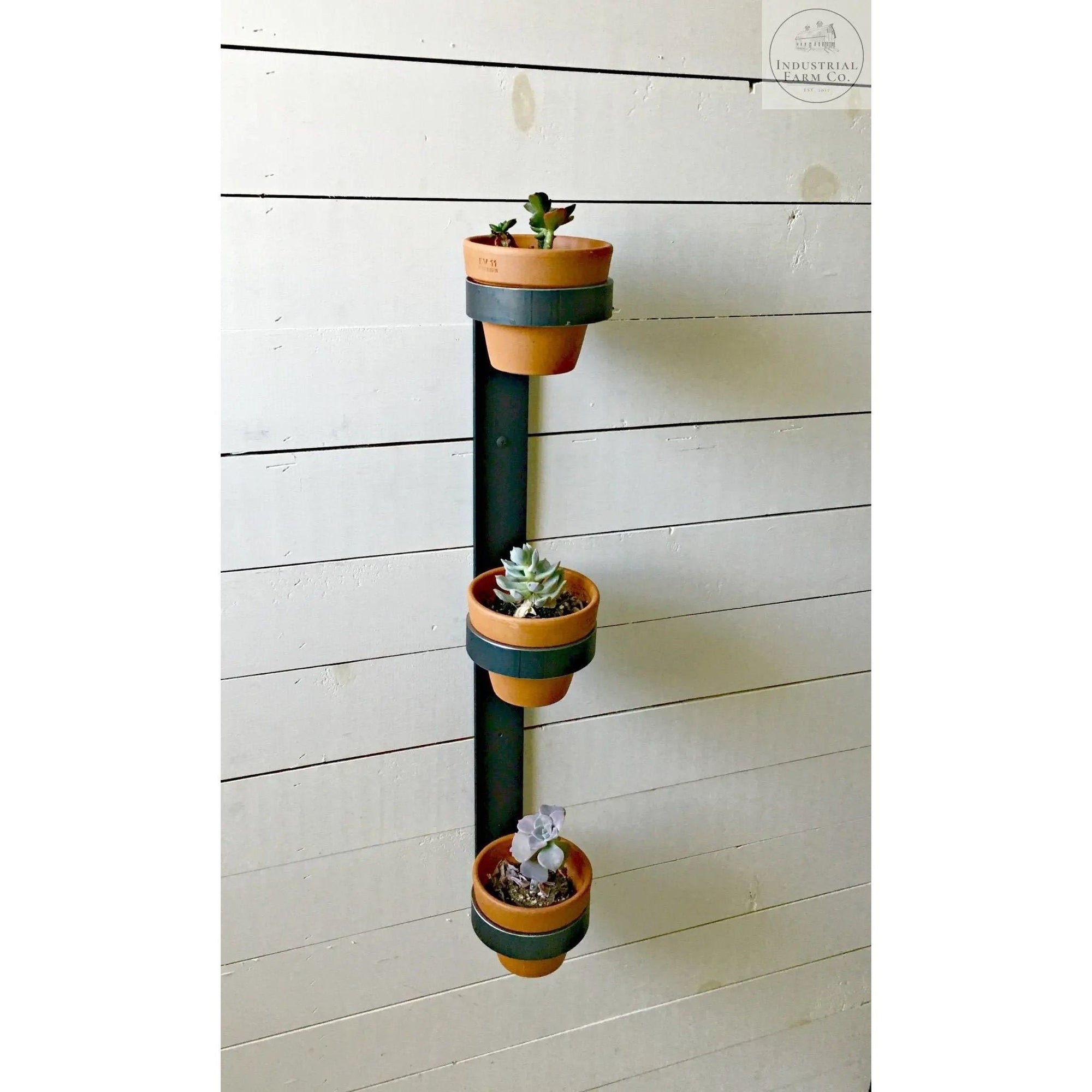 The Watertown Wall Mount Vertical Planter Plant Holder 24" Style 4" Pots | Industrial Farm Co