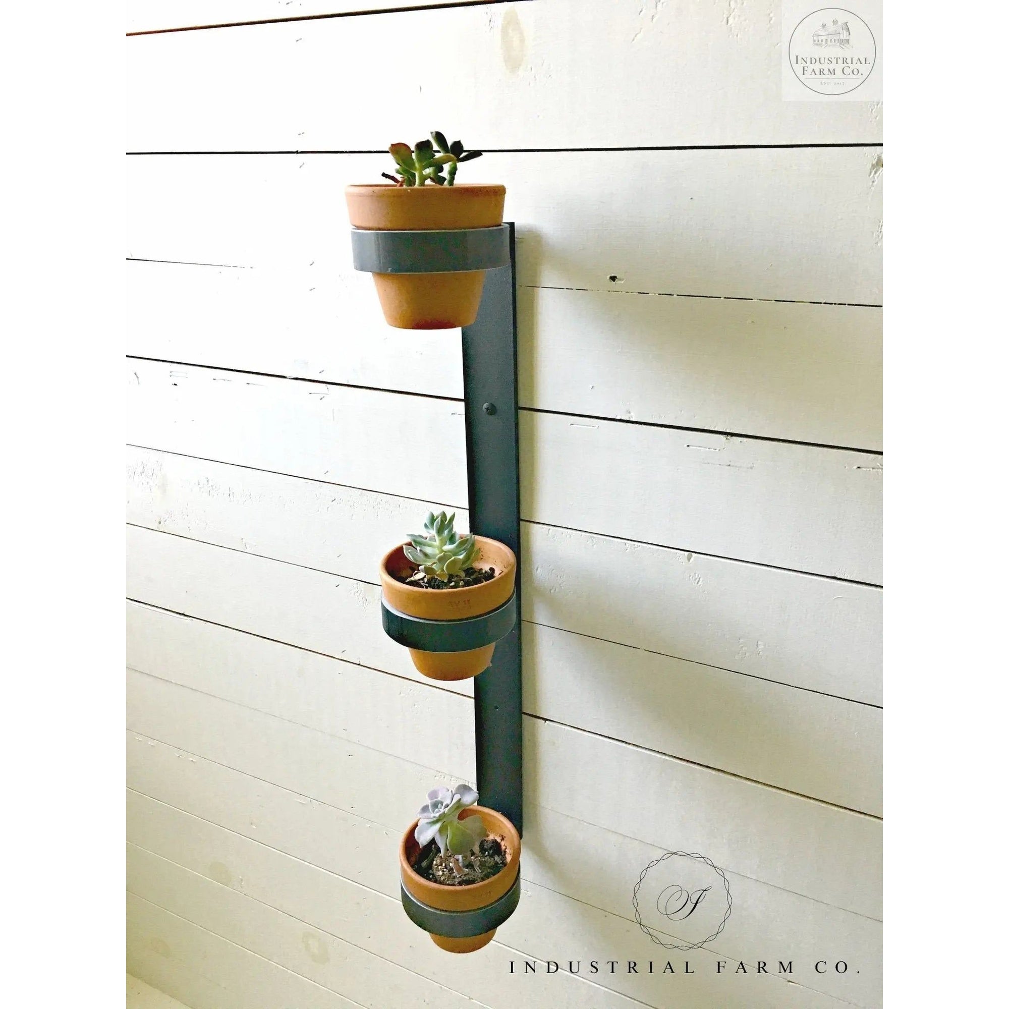 The Watertown Wall Mount Vertical Planter Plant Holder 24" Style 4" Pots | Industrial Farm Co