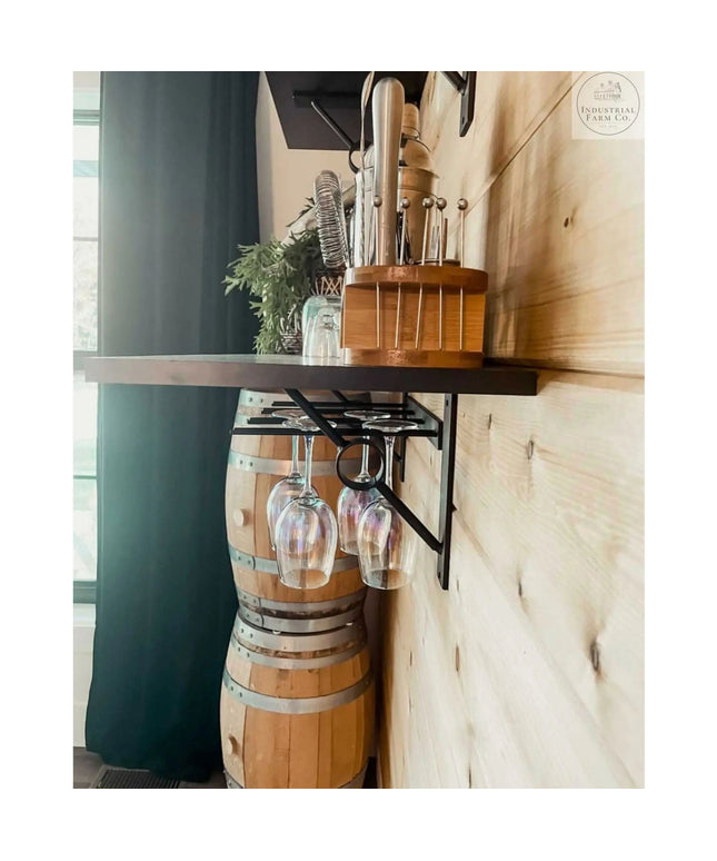 The White Plains Wine Glass Rack Wine Glass Rack Bare/Raw Metal   | Industrial Farm Co