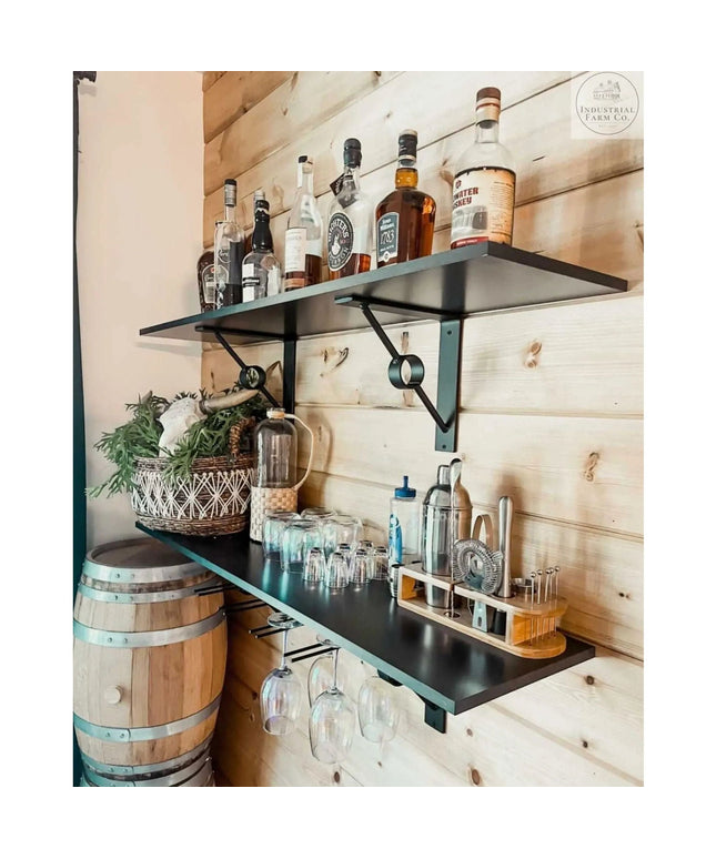 The White Plains Wine Glass Rack Wine Glass Rack Clear Coated   | Industrial Farm Co