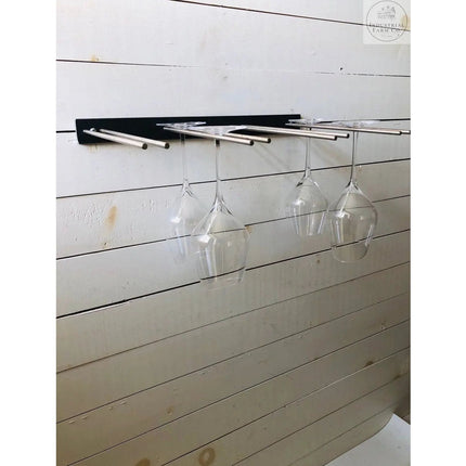 The White Plains Wine Glass Rack Wine Glass Rack Silver Powder Coat   | Industrial Farm Co
