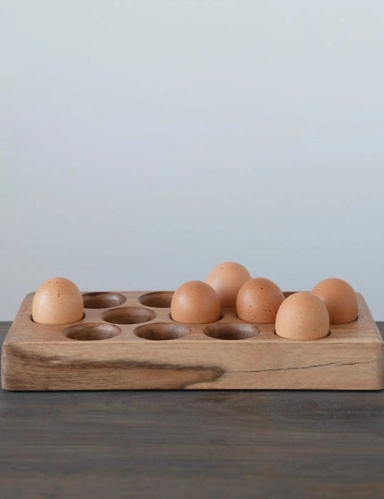 Acacia Wood Egg Tray  Default Title   | Industrial Farm Co
