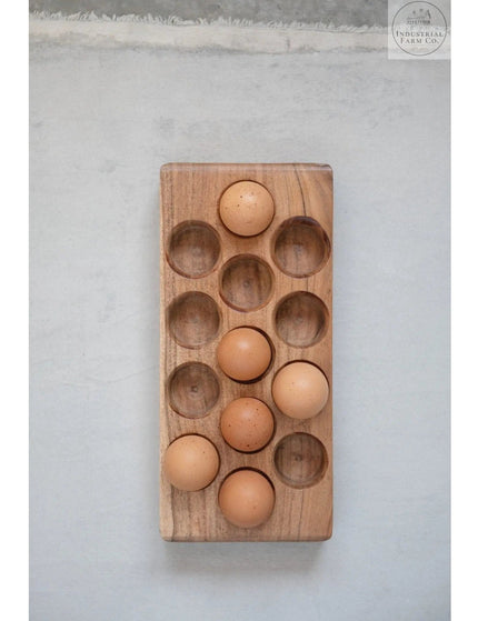 Acacia Wood Egg Tray     | Industrial Farm Co
