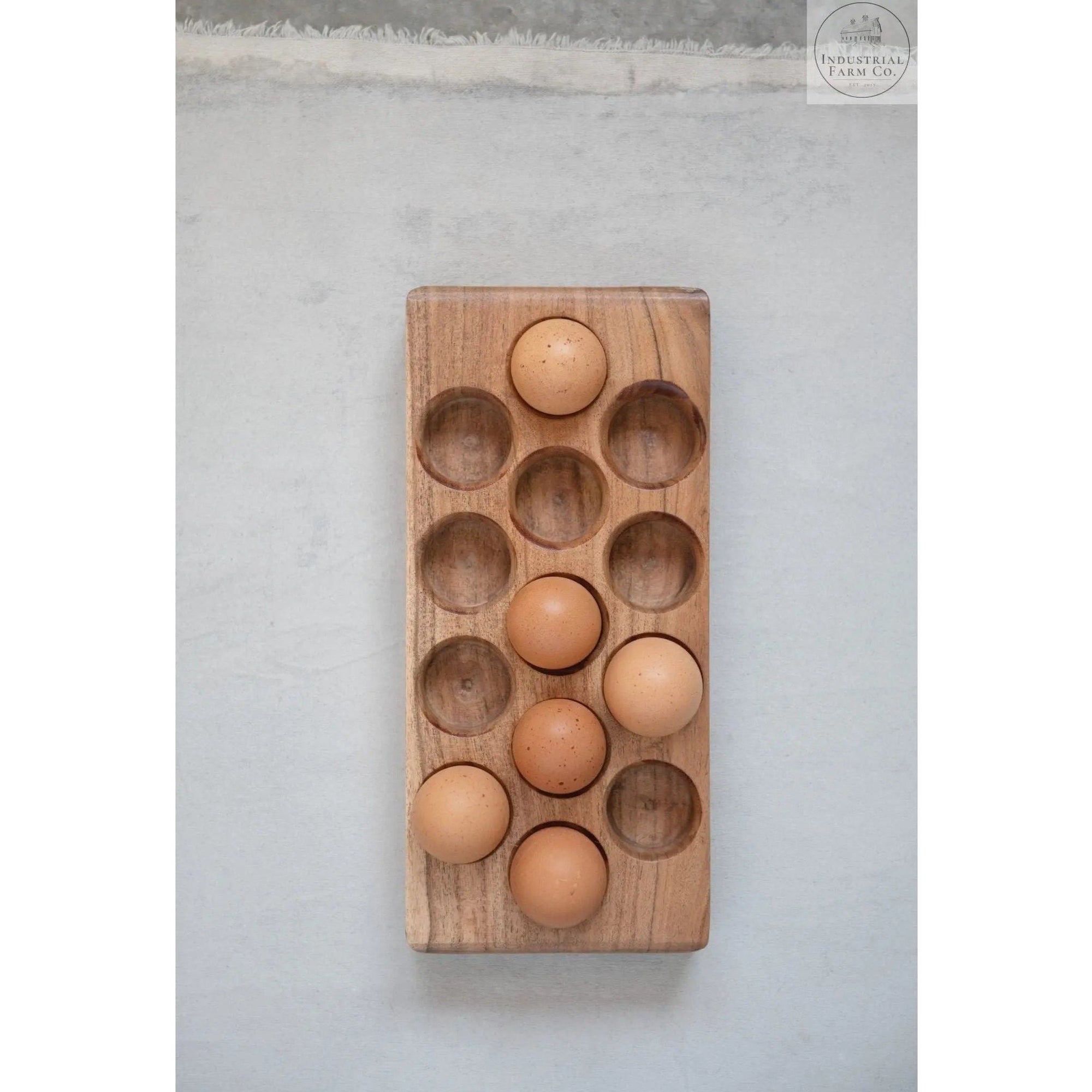 Acacia Wood Egg Tray     | Industrial Farm Co
