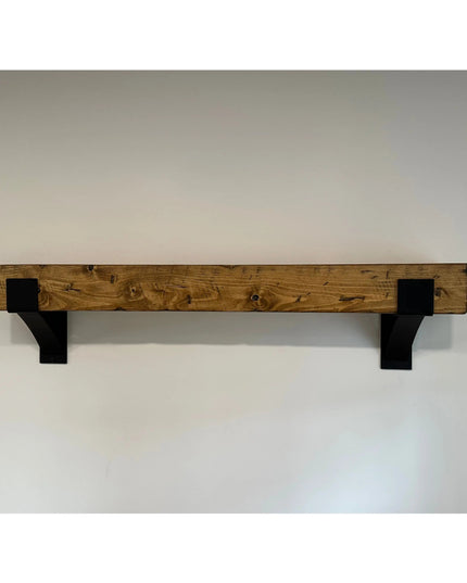 Wooden Mantel and Steel Bracket Kit     | Industrial Farm Co