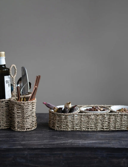 3 Bowl Woven Serving Basket     | Industrial Farm Co